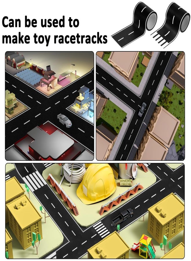 Gtziqa 2 Pack Roadway Tape, Black Road Track Tape, 32.8 Ft Long x 2 In Wide Toy Car Track Roadway Finish Line Tapes, No Residue Easy to Tear Table Runner Road Sticker for Race Car Birthday Party Decorations - Image 4
