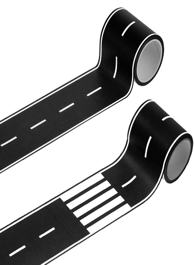 Gtziqa 2 Pack Roadway Tape, Black Road Track Tape, 32.8 Ft Long x 2 In Wide Toy Car Track Roadway Finish Line Tapes, No Residue Easy to Tear Table Runner Road Sticker for Race Car Birthday Party Decorations - Image 1