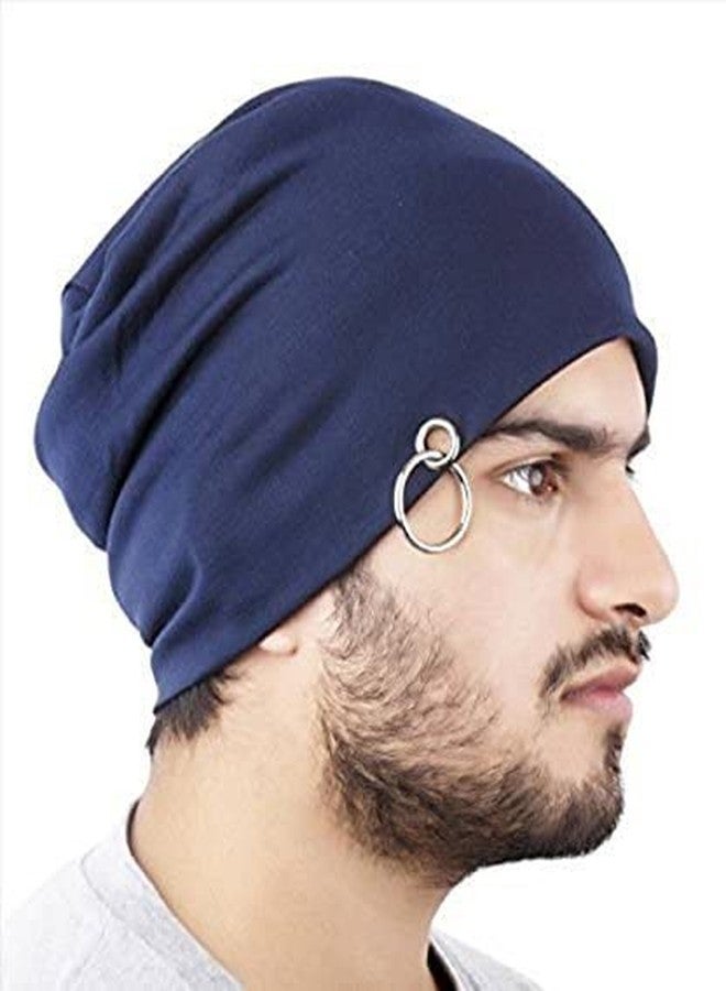 CREATURE Cotton Slouchy Beanie with Ring for Men and Boys (Blue) - Image 2