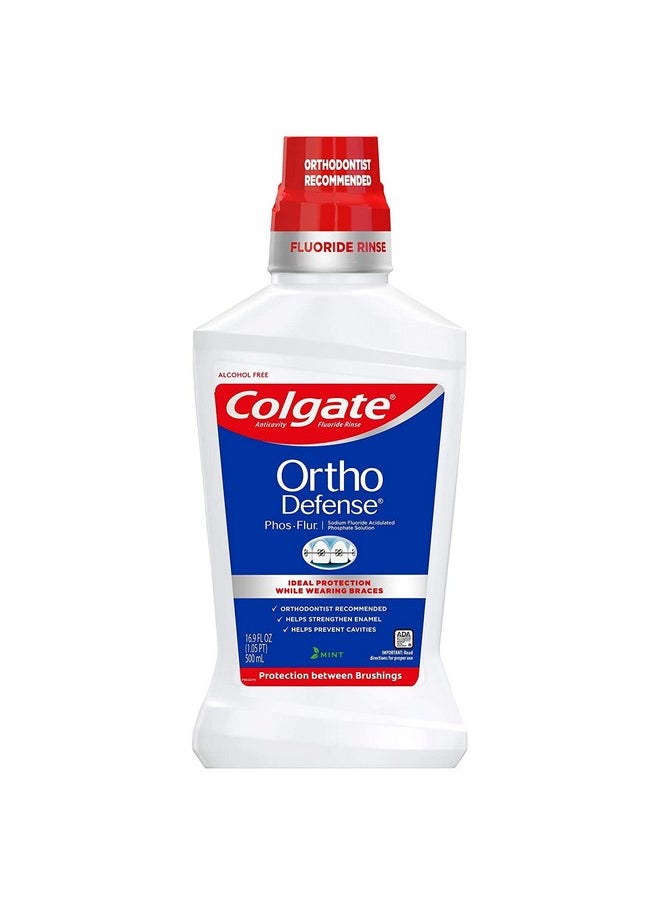 Colgate Phos Flur Anti Cavity Fluoride Rinse, Cool Mint, 16.9-Ounce Bottle (Pack of 2)  - Image 1