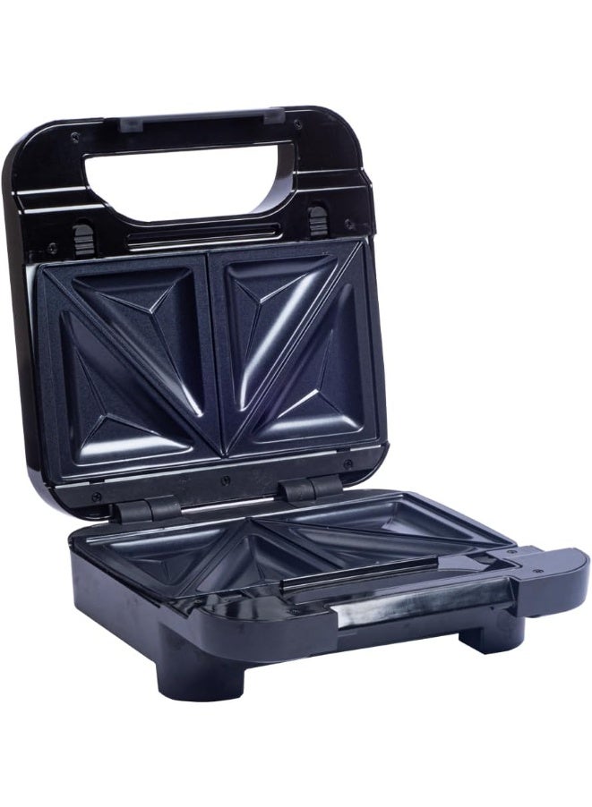 3-in-1 Sandwich Maker - 800W Sandwich Maker with Interchangeable Non-Stick Plates and Temperature Control - Black and Silver - Image 1