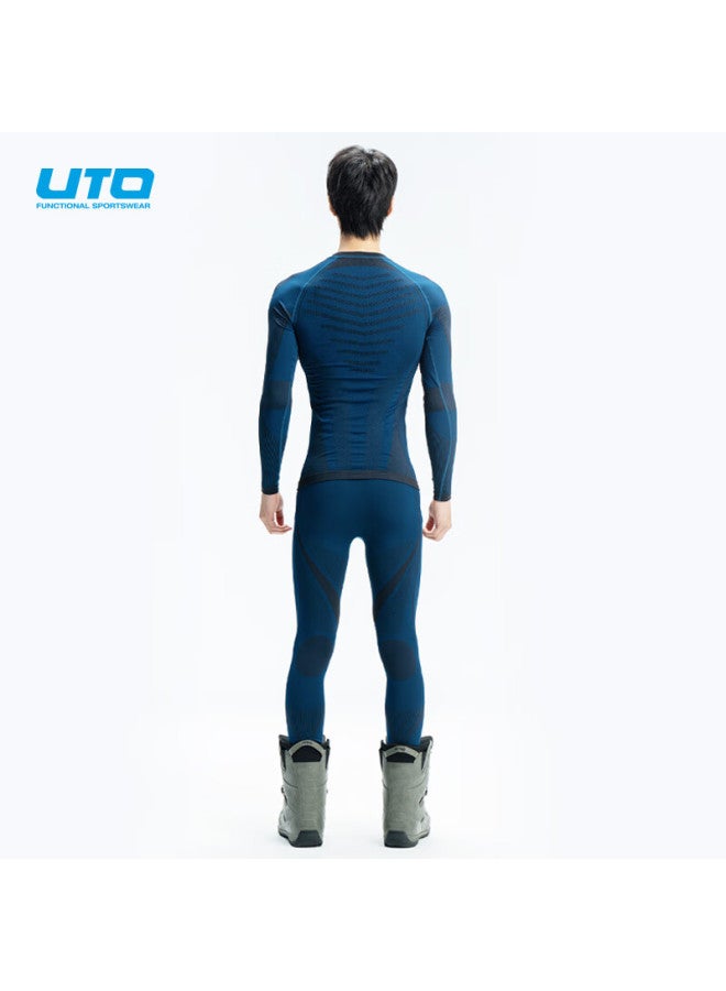 Uto All-terrain Ski Quick-dry Tight-fitting Shirt, Men's Underwear, Compression Shirt, Outdoor Thermal Underwear Set, Royal Blue, L - Image 3