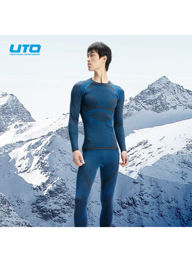 Uto All-terrain Ski Quick-dry Tight-fitting Shirt, Men's Underwear, Compression Shirt, Outdoor Thermal Underwear Set, Royal Blue, L - Image 4