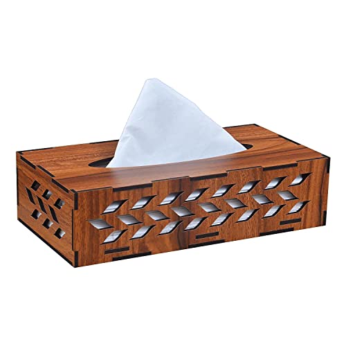 Deskart Wooden Tissue Paper Box | Decorative and Stylish Wooden Tissue Holder Stand for Car, Home, Office Desk, Resturant and Cafeteria (Rectangle) - Image 3