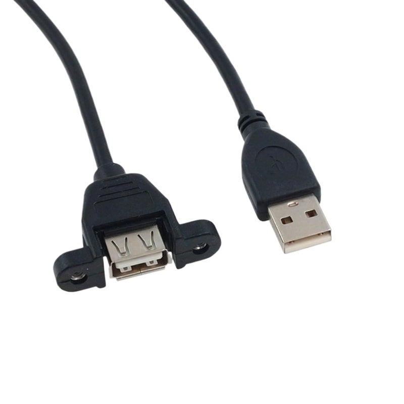 1 قطعة من كابل التمديد USB2.0/USB3.0، من نوع ذك�� إلى أنثى، لتوصيل البيانات ومزود بموصل للتثبيت على اللوحة دون الحاجة إلى مسامير، مناسب لأجهزة الكمبيوتر والطابعات والأقراص الصلبة (طول الكابل: 1 متر). - Image 1