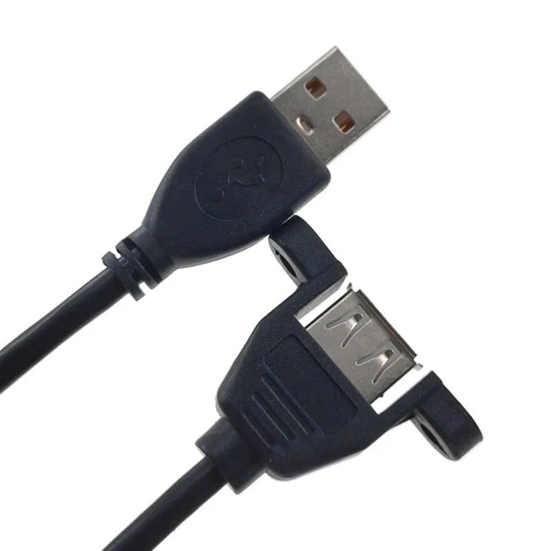 1 قطعة من كابل التمديد USB2.0/USB3.0، من نوع ذك�� إلى أنثى، لتوصيل البيانات ومزود بموصل للتثبيت على اللوحة دون الحاجة إلى مسامير، مناسب لأجهزة الكمبيوتر والطابعات والأقراص الصلبة (طول الكابل: 1 متر). - Image 5