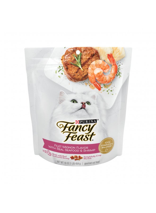 Fancy Feast Purina Filet Mignon Flavor with Real Seafood & Shrimp Dry Cat Food, 16 OZ (Pack of 3) - Image 2