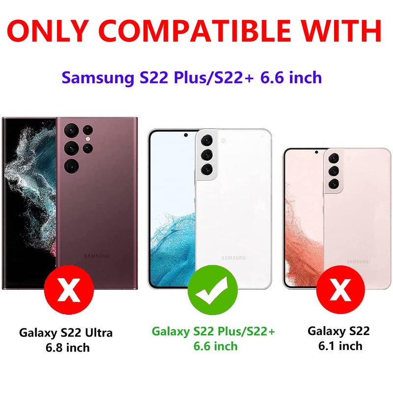 Fucozan for Samsung Galaxy S22 Plus Case with Kickstand Case 3-Layer Military Grade Protective Case Cover Silicone Rugged Shockproof for Galaxy S22 Plus Phone Case Black+Black - Image 2
