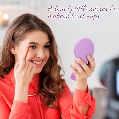 Saysurey 24 Pcs Mini Purple Compact Mirror Bulk for Women Small Round Portable Purple Mirror Makeup Folding Pocket Travel Accessories for Graduation Party Favor Coworker Nurse, 2.8 x 2.4 Inch - Image 4