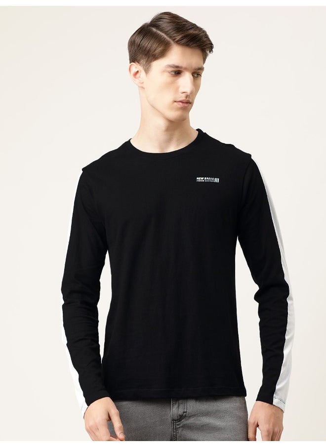 The Indian Garage Co Men Slim Fit Casual Colourblocked Round Neck Printed T-Shirt  - Image 1