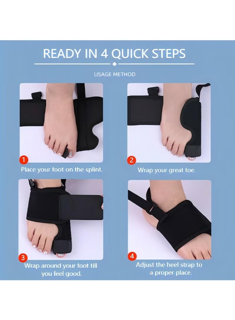 جبيرة تقويم إبهام القدم وتصحيح انحراف أصابع القدم - تخفف آلام مفصل إصبع القدم الكبير الناتجة عن انحراف إبهام القدم للخارج وانحراف إصبع القدم المطرقية، دعم قابل للتعديل بدون جراحة، ملائمة مريحة للجميع - Image 5