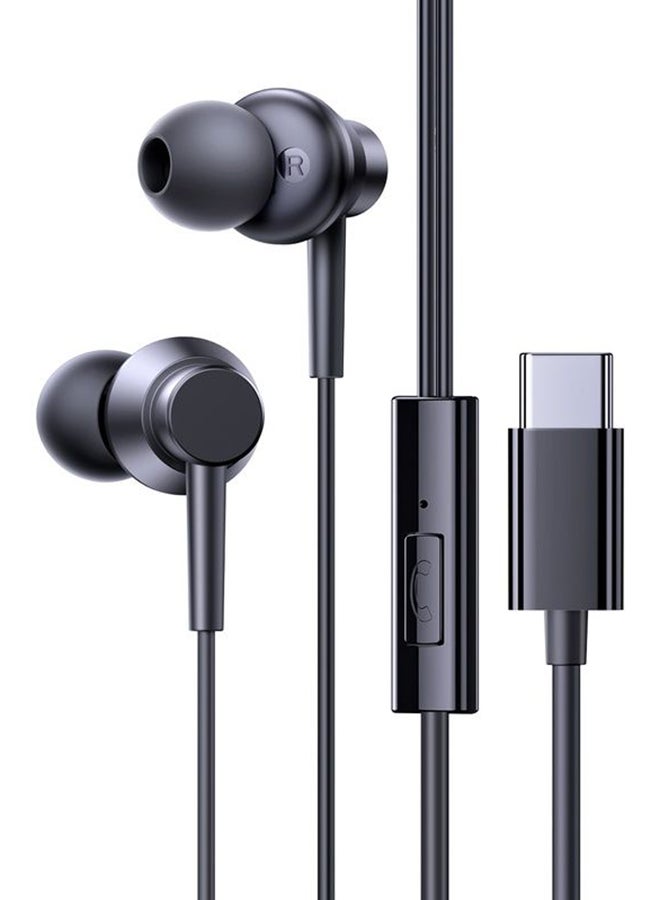بيسوس Baseus Encok CZ11 Type-C سماعة رأس سلكية، سماعة داخل الأذن USB-C مع ميكروفون - أسود أسود - Image 1