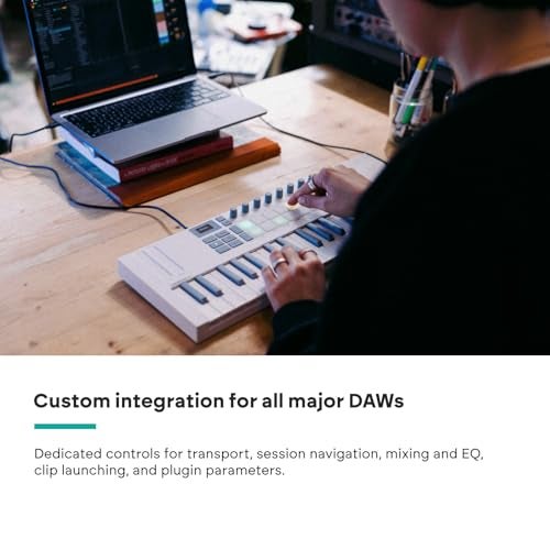 Novation Launchkey Mini 37 White MK4 — Portable 37 Mini-Key, USB, MIDI Keyboard with DAW Integration. Chord & Scale Modes, 16 Drum Pads, Arpeggiator, & Includes Music Creation Software Bundle - Image 4