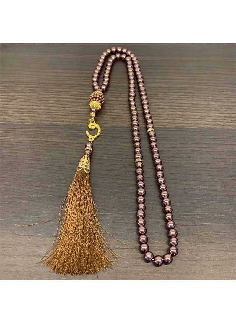 Muslim Prayer Beads, Tasbih 99 Beads Muslim Ramadan Gifts, Muslims Festival Beads Bracelet, Religious Jewelry for Ramadan, Eid, Hajj, Umrah, Wedding, Baby Shower, Brown - Image 3
