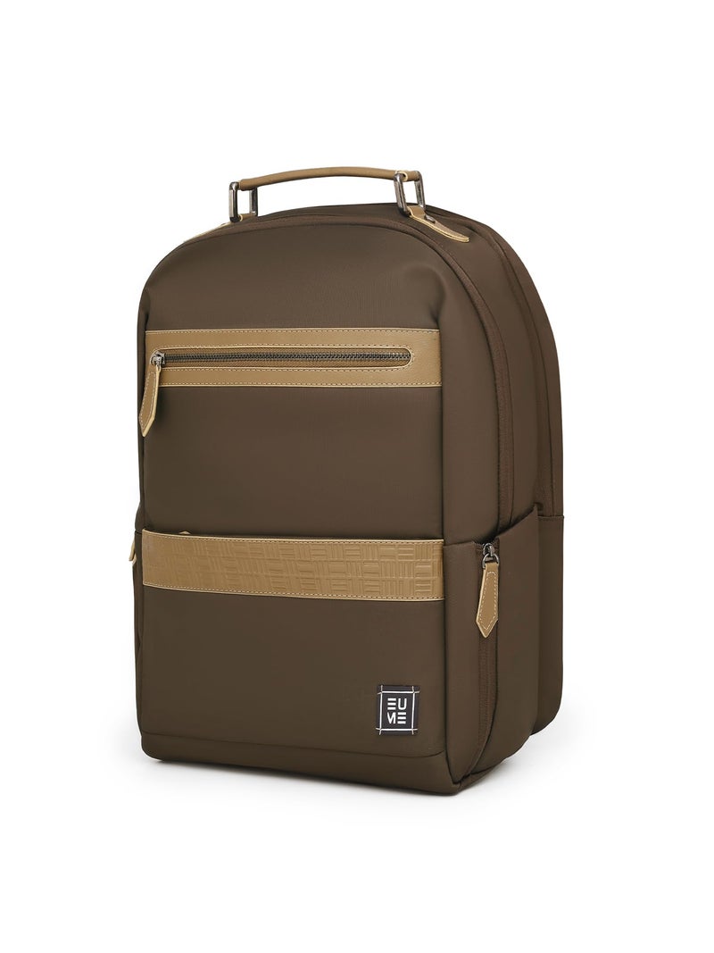 EUME Alpha 27L Laptop Backpack| Premium Stylish Backpack Bag for Man | 2 Large Compartments for Gadgets & Daily Essentials, Fits Upto 15.6" Laptops, | Spacious College/Office Bag | Rustic Brown - Image 1