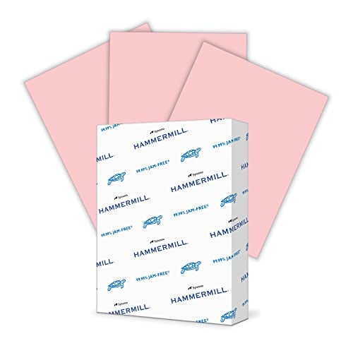 Hammermill Colored Paper, 20lb Pink Printer Paper, 8-1/2 x 11- 1 Ream (500 Sheets) - Made in the USA, Pastel Paper, 103382R - Image 1