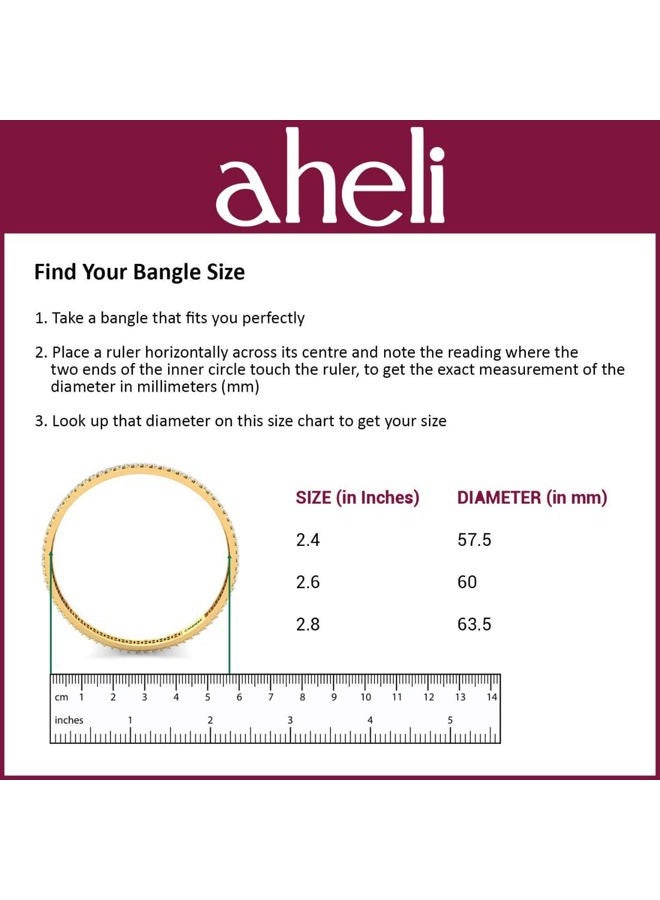Aheli Traditional Wedding Designer Silk Thread Faux Stone Studded Bridal Bangle Set Chuda Indian Ethnic Bollywood Fashion Jewelry for Women (Golden) - Image 5