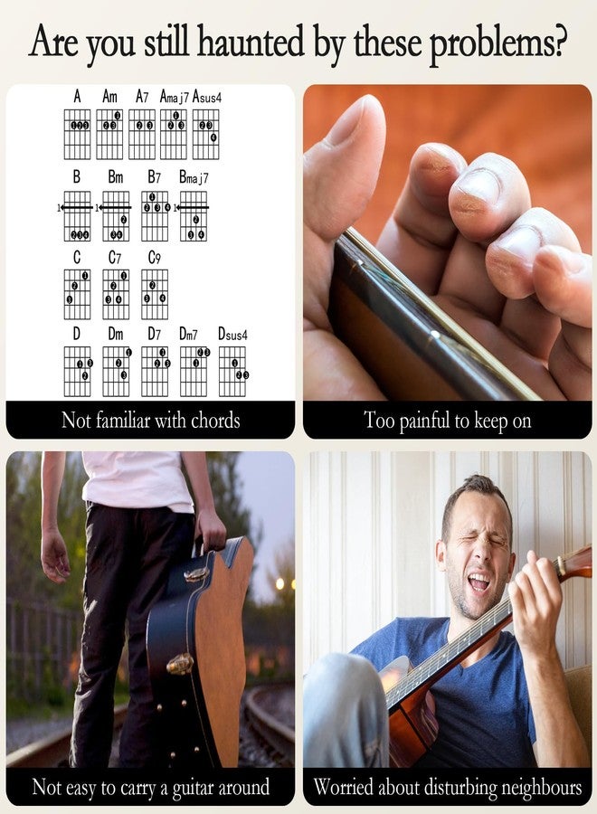 Ueteto Smart Pocket Guitar, Mini Chord Trainer with Rotatable Screen and Lighting Feedback, Three Modes for Guitar Beginners, Trainers and Travel, Silent Practice - Image 5