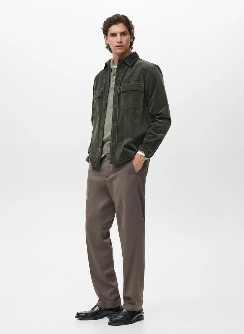 Mango Man  Corduroy overshirt with pockets for Men | Best Price UAE