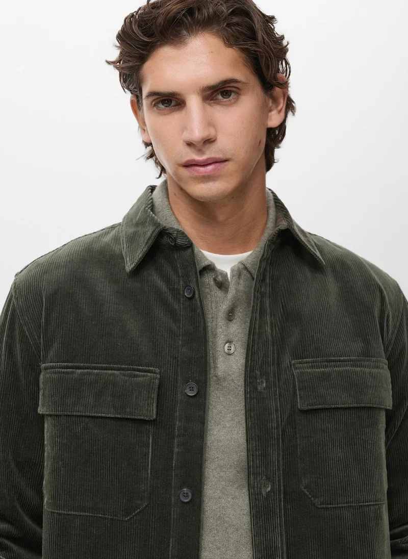 Mango Man  Corduroy overshirt with pockets for Men | Best Price UAE
