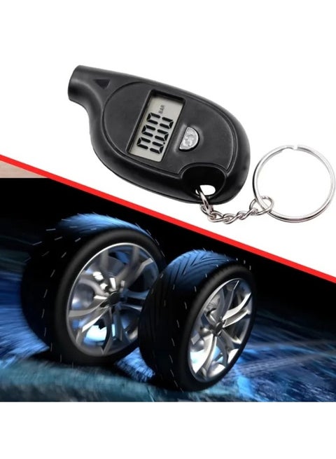 مقياس ضغط هواء الإطارات الرقمي بشاشة LCD