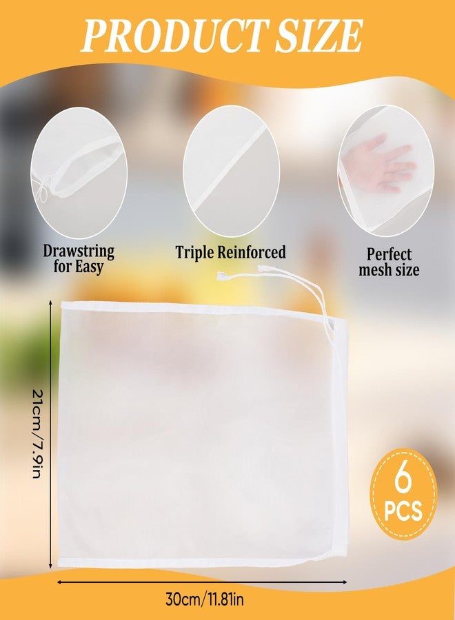 Yolev 6 Pack Nut Milk Bag Reusable Nylon Cheese Cloth Bag for Straining Washable Nut Bag Strainer 12×8 In Fine Mesh Bag Strainer for Straining Fruit Juice Coffee Tea Yogurt Cheese Tofu Cold Brew Filter Bag - Image 2