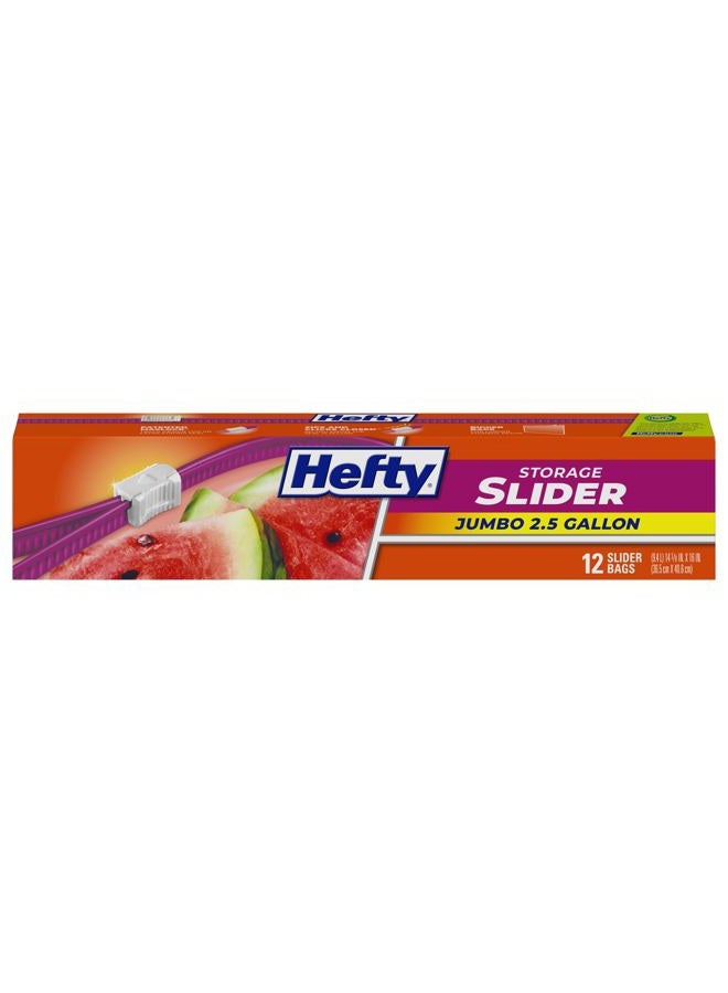 Hefty Slider Jumbo Storage Bags, 2.5 Gallon Size, 12 Count - Image 1
