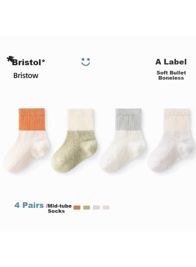 Beptides Beipes Baby Socks Baby Spring And Summer Thin Newborn Boys And Girls Children's Anti-slip Cotton Socks Bree 5-8 Years Old - Image 1