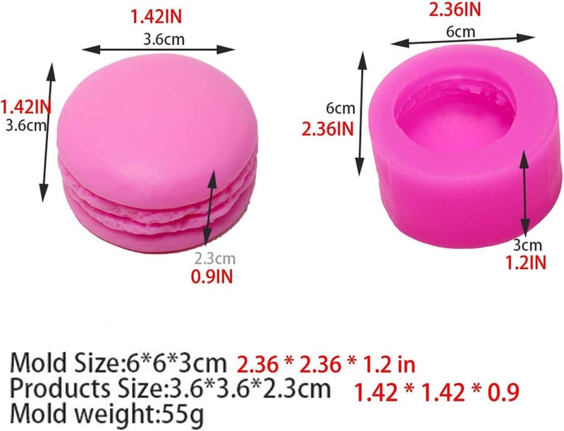 Skytail قوالب سيليكون ماكرون 3D سكاي تايل لصنع الشموع على شكل ماكرون، شموع معطرة، شمع الصويا، حلوى، شمع ذائب، أروماثيرابي، شوكولاتة، زينة كعكة، قوالب كعك DIY، صابون صغير، حرف ريزين، طين. - Image 2