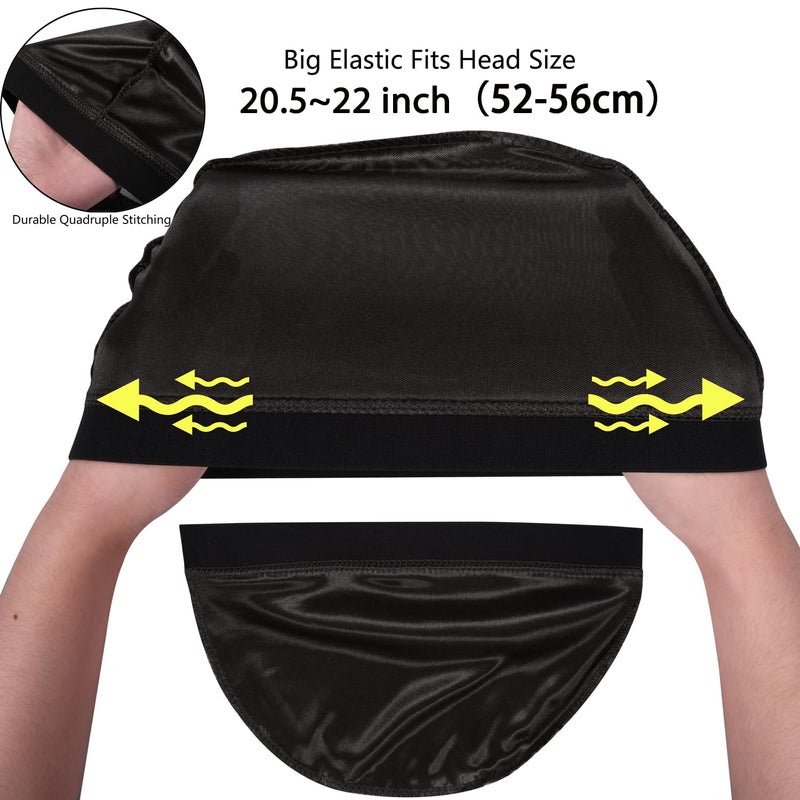Roybens 2PCS Silky Stocking Wave Cap for Men, Good Compression Over Durag ï¼ˆRegular Styleï¼‰ - Image 3