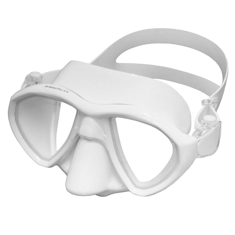 SAEKODIVE Mermea Diving Mask AntiFog Tempered Glass AntiLeak Silicone Skirt Scuba Mask Dive Mask Freediving Mask Spearfishing Mask Snorkel Mask for Adults White - Image 2
