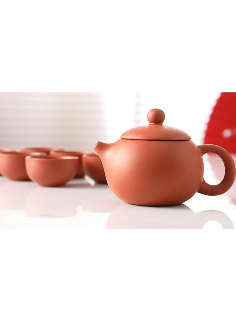 Jingke Zisha Tea Set Gift Set Chinese Yixing Xishi Teapot Kung Fu Tea Set Exquisite Ceramic Tea Set,A Pot Of Four Cups Red 180ml - Image 4