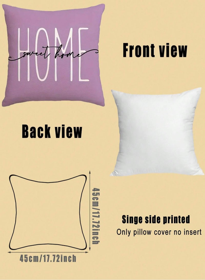 Cushion cover set of 4 pieces, bright and solid colors, size 45 cm x 45 cm, without filling  - Image 4