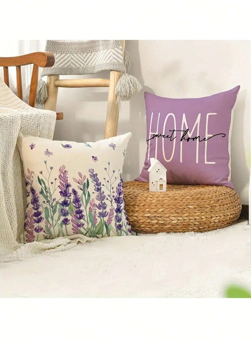 Cushion cover set of 4 pieces, bright and solid colors, size 45 cm x 45 cm, without filling  - Image 3