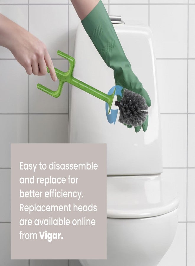 Vigar Toilet Bowl Brush Replacement, 2 Pack Toilet Bowl Brush Head, 3.65-inch x 3.14-inch, Black Toilet Brush Refill for Toilet Bowl Brush and Holder - Image 4