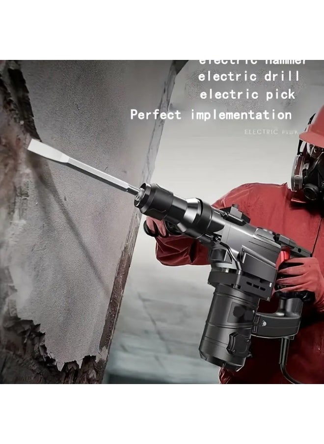 Generic Heavy-Duty 220V Electric Hammer Drill with Accessories - Includes Bits, Screws, and Gloves - Ideal for Demolition and Wall Breaking - Corded Tool with European Plug, Construction Equipment | Heavy Duty Drill | Durable Construction  - Image 3
