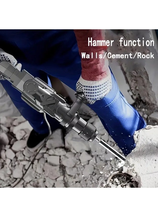 Generic Heavy-Duty 220V Electric Hammer Drill with Accessories - Includes Bits, Screws, and Gloves - Ideal for Demolition and Wall Breaking - Corded Tool with European Plug, Construction Equipment | Heavy Duty Drill | Durable Construction  - Image 2