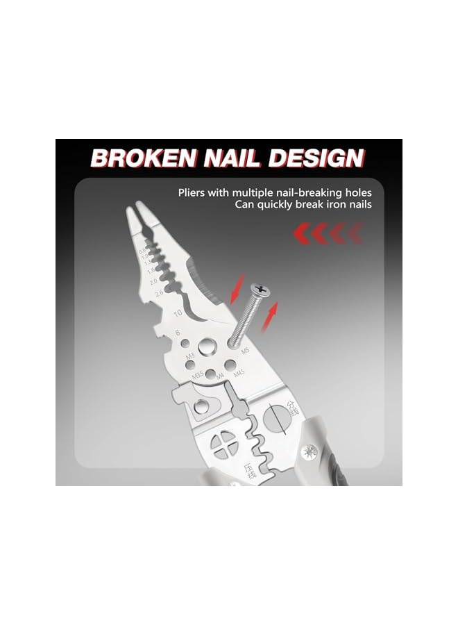 promass Multifunctional Wire Stripper Crimper Cable Cutter Pliers, Professional Electrical Wire Stripping Tool, Multipurpose Wire Stripper for Electrical Cable Cutting - Image 5