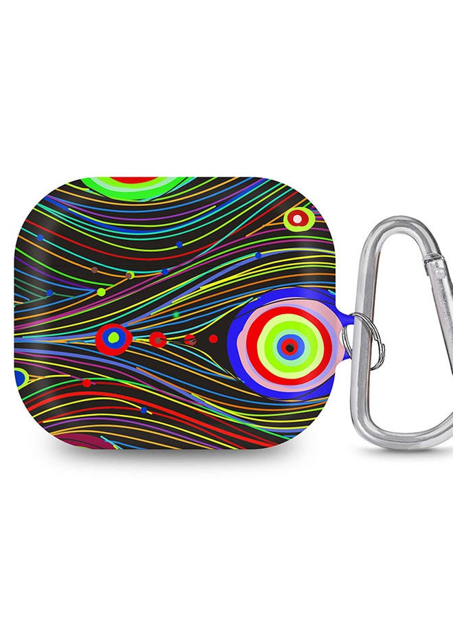 Stylizedd - StylePods Case for Airpods 3rd Gen Case With Anti-Lost Keychain - Peacock Eyes - Image 1