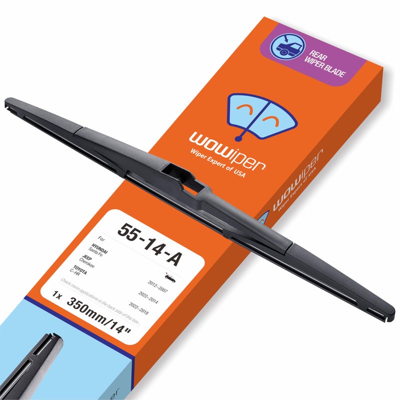 WOWIPER OEM 14 Inch Rear Wiper Blade Replacement for Jeep Cherokee 20222014 Hyundai Accent 1107 Santa Fe 1207 Tucson 2216 Mazda 3 1310 CX7 CX9 AllSeasons Windshield Wiper Blade14A