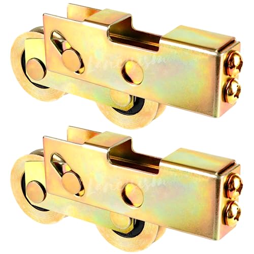 Lancisism 2Pcs Sliding Door Tandem Roller, Heavy-Duty 1-1/4 Inch Sliding Door Tandem Roller Assembly Sliding Glass Door Rollers Replacement, 120kg/265lbs Load Capacity for Sliding Glass Door Screen - Image 1