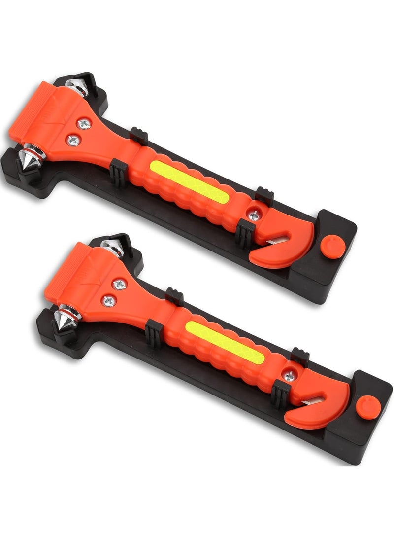 Car Safety Hammer Set of 2 Emergency Escape Tool Auto Car Window Glass Hammer Breaker and Seat Belt Cutter Escape 2-in-1 for Family Rescue & Auto Emergency Escape Tools - Image 1