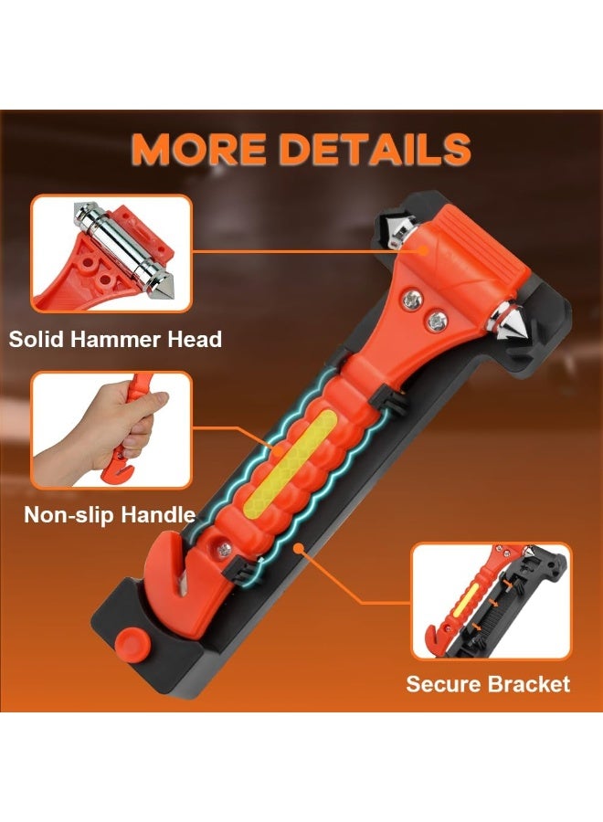 Car Safety Hammer Set of 2 Emergency Escape Tool Auto Car Window Glass Hammer Breaker and Seat Belt Cutter Escape 2-in-1 for Family Rescue & Auto Emergency Escape Tools - Image 5