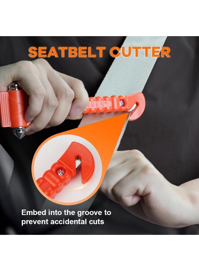 Car Safety Hammer Set of 2 Emergency Escape Tool Auto Car Window Glass Hammer Breaker and Seat Belt Cutter Escape 2-in-1 for Family Rescue & Auto Emergency Escape Tools - Image 3