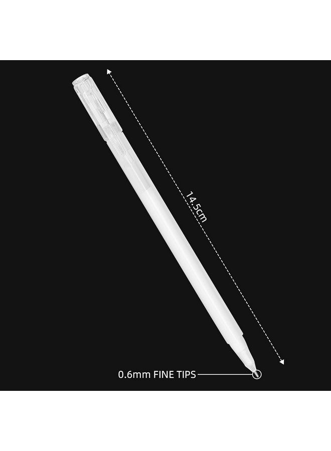 مجموعة أقلام جل بيضاء مكونة من 3 قطع من أقلام الحبر الأبيض برأس 0.6 مم للورق الأسود للرسم الفني والكتابة اليومية (Sa06-3) - Image 2