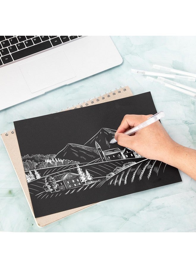 مجموعة أقلام جل بيضاء مكونة من 3 قطع من أقلام الحبر الأبيض برأس 0.6 مم للورق الأسود للرسم الفني والكتابة اليومية (Sa06-3) - Image 5