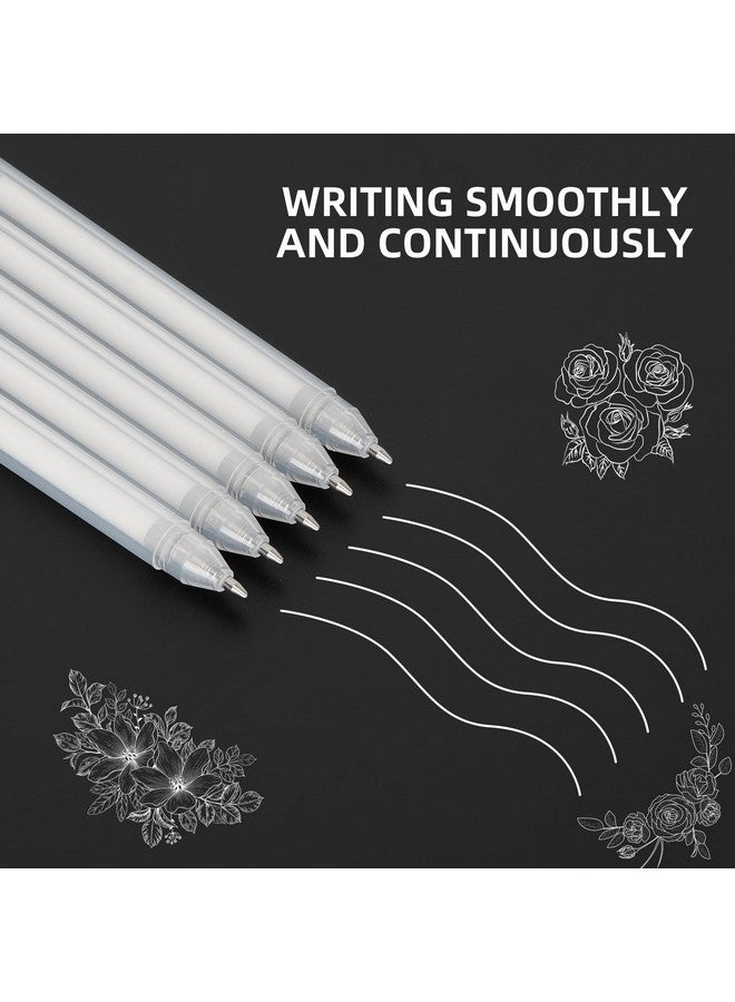 مجموعة أقلام جل بيضاء مكونة من 3 قطع من أقلام الحبر الأبيض برأس 0.6 مم للورق الأسود للرسم الفني والكتابة اليومية (Sa06-3) - Image 3