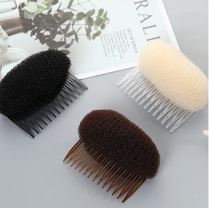 ericotry Hair Comb, 2PCS Charming Bump It Up Volume Inserts Hair Decoration Comb Sponge Foam Do Beehive hair styler Insert Tool (Beige, Nylon) - Image 3