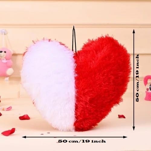 ToYBULK ToYBULK Soft Plush Premium Fabric Love Shape Dil 50 cm Red White Color Valentine Gift for Loved Ones - Image 5