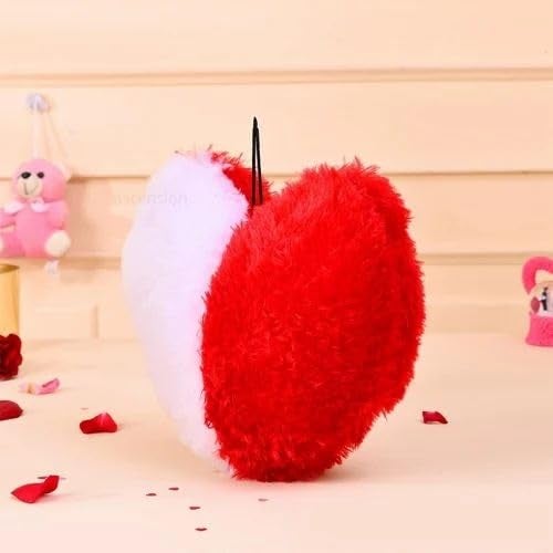 ToYBULK ToYBULK Soft Plush Premium Fabric Love Shape Dil 50 cm Red White Color Valentine Gift for Loved Ones - Image 3